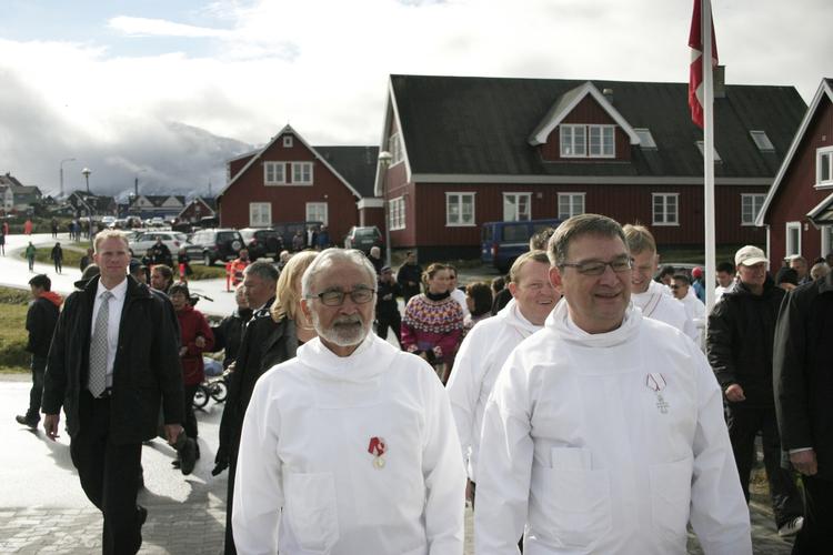 Landstingets formand Josef Motzfeldt (tv.) sammen med landsstyreformand Kuupik Kleist. 