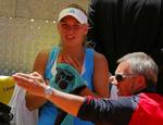 Piotr Wozniacki var skuffet over Carolines spil i 1. rundekampen mod japaneren Kimiko Date Krumm. Arkivfoto. 