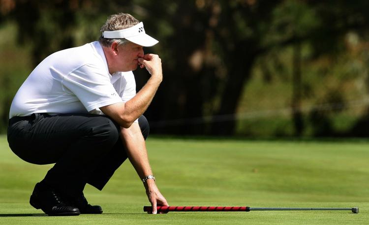 Colin Montgomerie ramte plet på 8. hul. Arkivfoto. 
