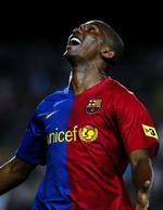 FC Barcelonas Samuel Eto'o er måske alligevel mod sin egen vilje på vej væk fra den spanske storklub. Arkivfoto. 