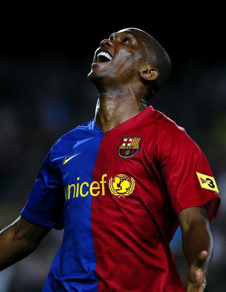 FC Barcelonas Samuel Eto'o er måske alligevel mod sin egen vilje på vej væk fra den spanske storklub. Arkivfoto. 
