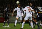 Både Karim Benzema (tv. i hvdt) og Juninho er i næste sæson forsvundet fra Lyon. Arkivfoto. 