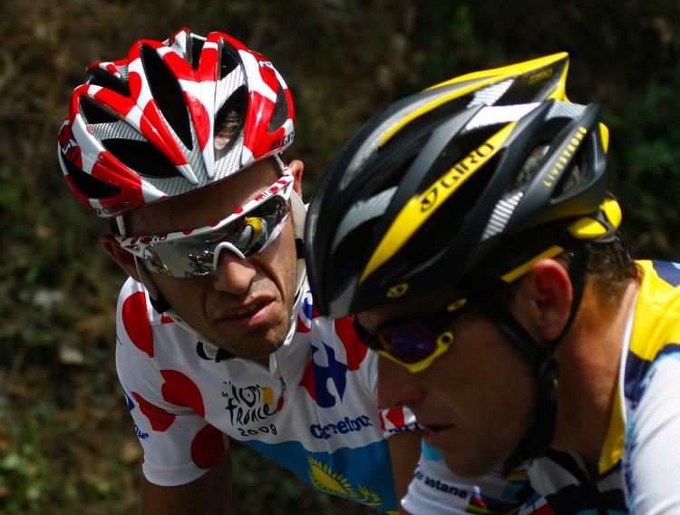 To af de helt store: Contador og Armstrong. 
