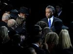 Den karismatiske præst Al Sharpton holdt også en tale til højtideligheden. 