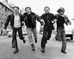 Willi Jønsson, Kim Larsen, Franz Beckerlee og Søren Berlev ses her i 1975. Arkivfoto. 