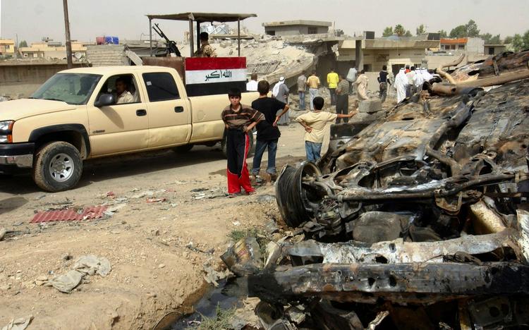 Her er scenen for en af de bomber, der i dag har ramt Irak. 