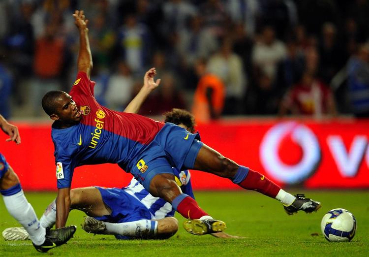 Barcelonas Samuel Eto'o blev topscorer i Spanien med 30 ligamål sidste sæson. Arkivfoto. 