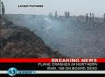 Den iranske tv-station Press TV har billeder fra stedet hvor et passagerfly fra Caspian Air er styrtet ned. 
