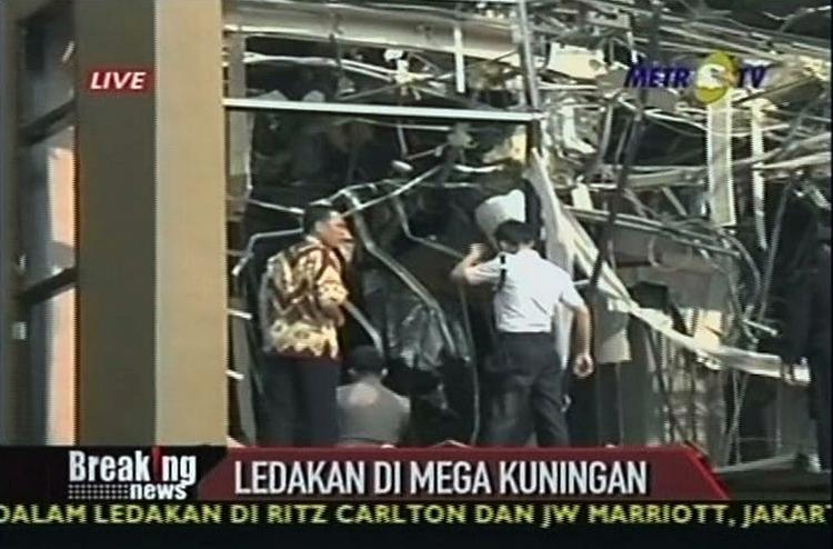 Hitz-Carlton Hotel er et af de to ramte hoteller i Jakarta. 