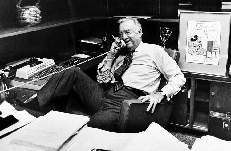 Sådan så Walter Cronkite ud inden sin sidste optræden på 'CBS Evening News'. 