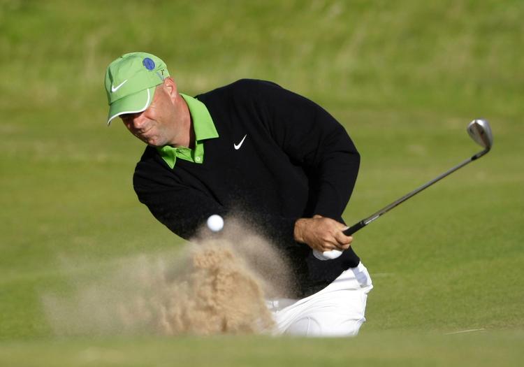 Stewart Cink kæmpede sig blandt andet ud af denne bunker og vandt British Open. 