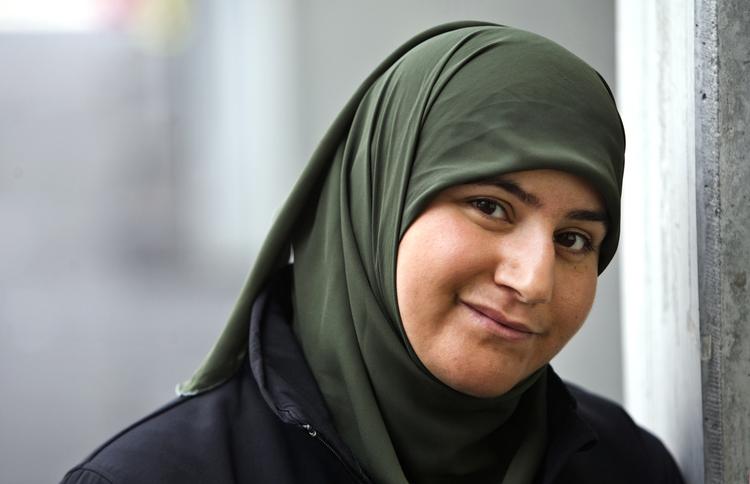 Maria Mawla, who has been told to shed her headscarf if she wants to continue as a soldier in the  Home Guard. 
