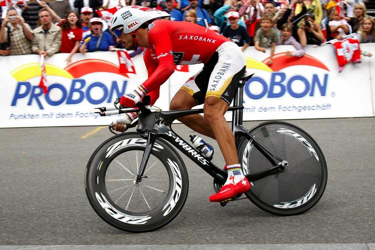 Enkeltstart er en specialitet for schweizeren Fabian Cancellara, der vandt den første i årets Tour de France. Arkivfoto. 