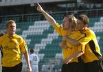På onsdag skal Fredrik Berglund spille for Stabæk mod FC København, men i 2005 scorede han et af Esbjergs mål, da det lykkedes at vende et nederlag på hjemmebane til Flora Tallinn til samlet avancement. Arkivfoto. 