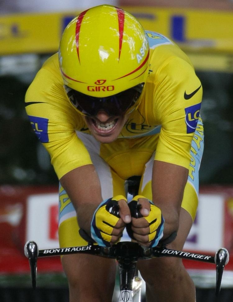 Alberto Contador demonstrede igen sin styrke - nu som vinder på enkeltstarten i Annecy. 