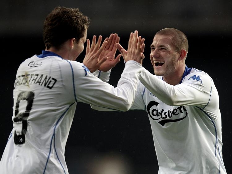 Morten Nordstrand scorede i begge kampe og havde flere måloplæg, til blandt andre Martin Vingaards 4-0-mål i Montenegro, da FC København vandt sammenlagt 12-0 over FK Mogren. Arkivfoto. 