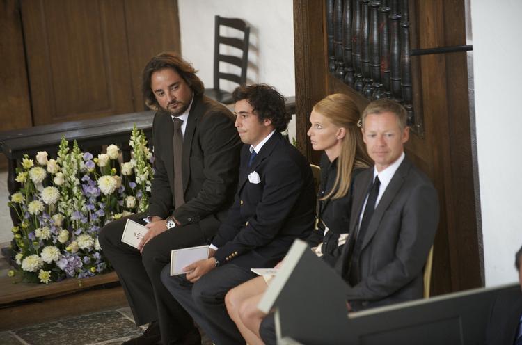 Fadderne var på plads: Benjamin Grandet, Charles Cavallier, Britt Davidsen Siesbye og Christian Scherfig. Endnu mangler Kronprinsesse Mary. 