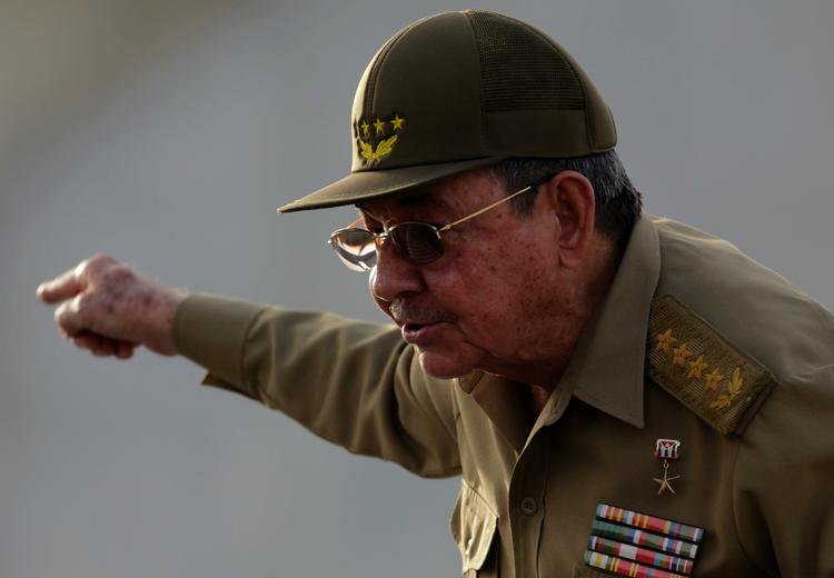 Raul Castro på revolutionsdagen i går. 