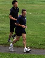 Nilolas Sarkozy kollapsede på en løbetur i går, og blev straks indlagt på hospitalet. (Arkivfoto) 