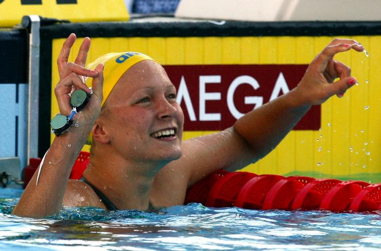 15-årige Sarah Sjöström blev verdensmester i 100 meter butterfly. 