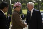 Præsident i irakisk Kurdistan, Massud Barzani, mødes med USA's forsvarsminister Robert Gates, der i disse dage er i Irak. 