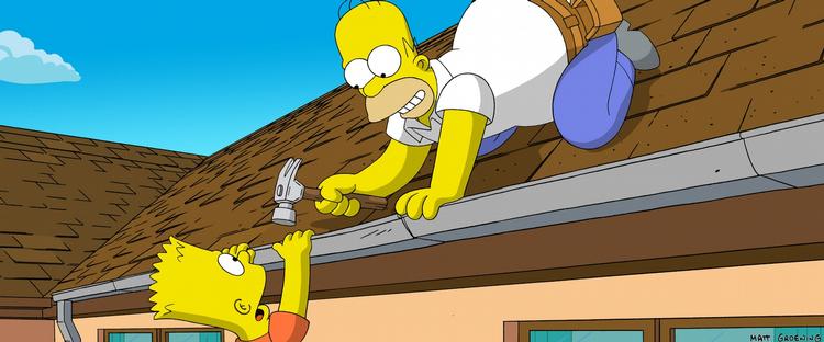 Bart og Homer Simpson er her på hjemmearbejde. I de nye afsnit af serien hyrer far og søn Coldplay til at give privat koncert. 