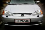 Ingen  danske Honda-biler er berørt af den airbagfejl, der muligvis plager bilerne i USA. Dette er en Honda Civic fra 2001. (Arkivfoto) 