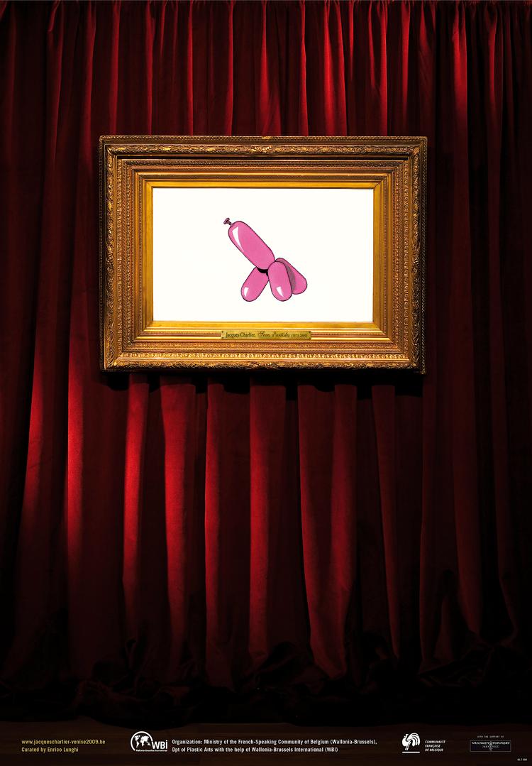 Dette er ikke en pik? Jo, gu' er det. Det er Jeff Koons' pik. Eller en fantasi over den. Tolket af Jacques Charlier. Og uønsket ved Biennalen i Venedig. Foto: Jacques Charlier 