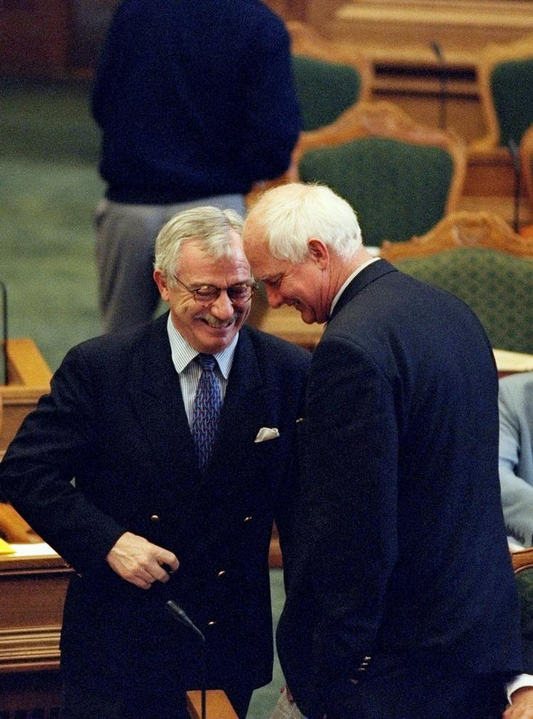 Uffe Ellemann-Jensen og Svend Auken under en åbningsdebat i Folketinget. 