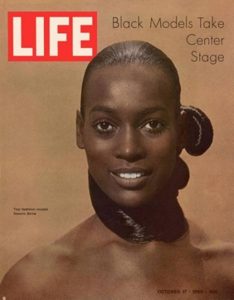 Naomi SIms på forsiden af Life Magazine i oktober 1969. 