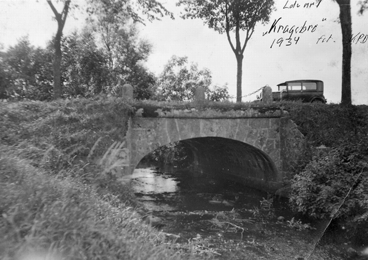 Kragebro på landevej nr. 1, Holbæk Amt, 1934. Foto: Amtsvejinspektør Knud Peter Danø/Danmarks Vej- og Bromuseum 