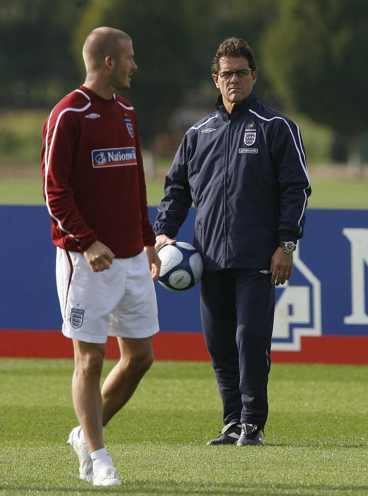 Beskeden er klar, når Fabio Capello beskriver Beckhams chancer for VM-deltagelse. Arkivfoto. 