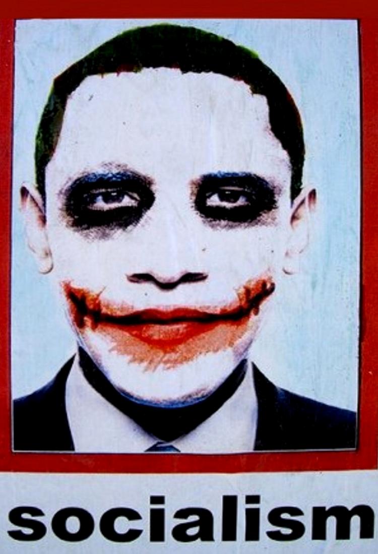 I Batman-tegneserierne er Jokeren en superskurk med hang til det teatralske. Her er han i Obama-udgaven. Plakaten har kunnet ses klisteret op ved indfaldsvejene til Los Angeles samt flere steder på internettet. Ophavsmanden er ukendt. 