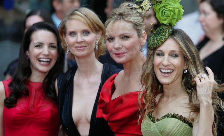 Fra venstre Kristin Davis, Cynthia Dixon, Kim Cattrall og Sarah Jessica Parker til London-premieren på den første 'Sex and the City'-film i maj sidste år. 