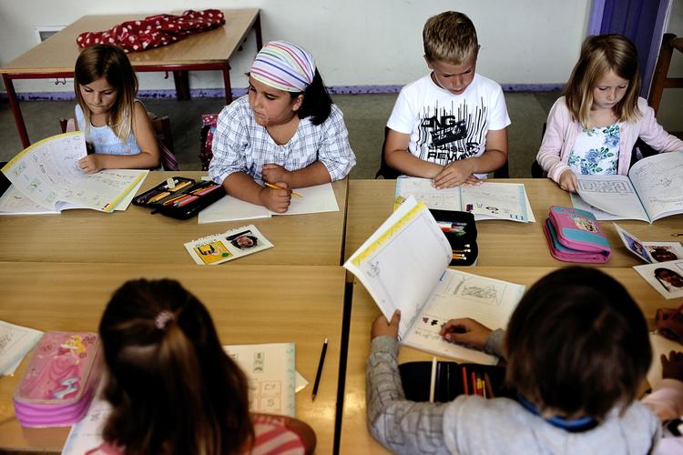 Første skoledag for 1.U på Højdevangens Skole på Amager. 