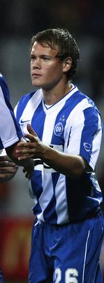 OB's Matti Lund Nielsen blev Danmarks første målscorer i U21-kampen mod Sverige. Arkivfoto. 