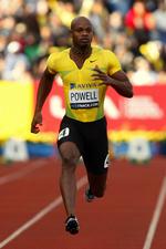 Asafa Powell under en konkurrence i London i slutningen af juli. Arkivfoto. 