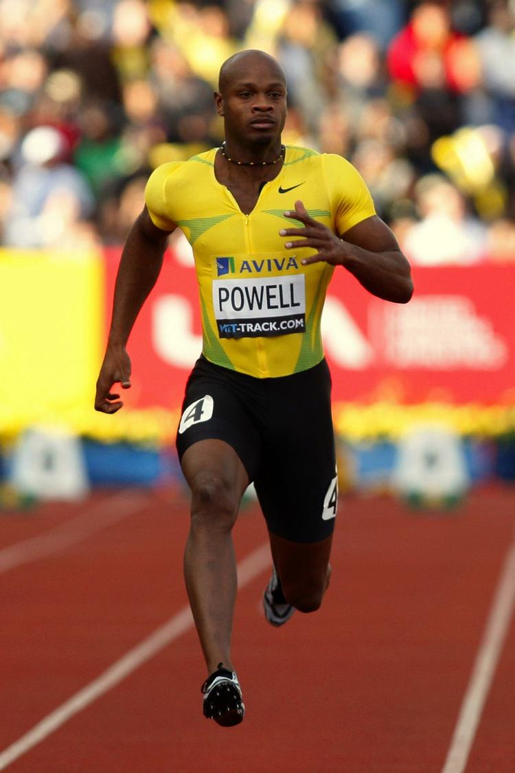 Asafa Powell under en konkurrence i London i slutningen af juli. Arkivfoto. 