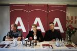 Carsten Hansen, Helle Thorning-Schmidt og Henrik Sas Hansen på Socialdemokraternes sommergruppemøde i Helsingør. 
