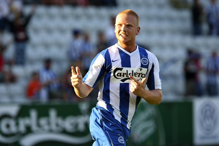 Mads Timm har stadig lyst til fodbold på topplan. Søndag hed det sig ellers, at den 24-årige angriber stoppede karrieren. Arkivfoto. 