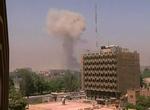 An explosion near the Iraqi parliament building in Baghdad Wednesday, Aug. 19, 2009. Four explosions struck Baghdad, including one near the parliament building in the Green Zone. 