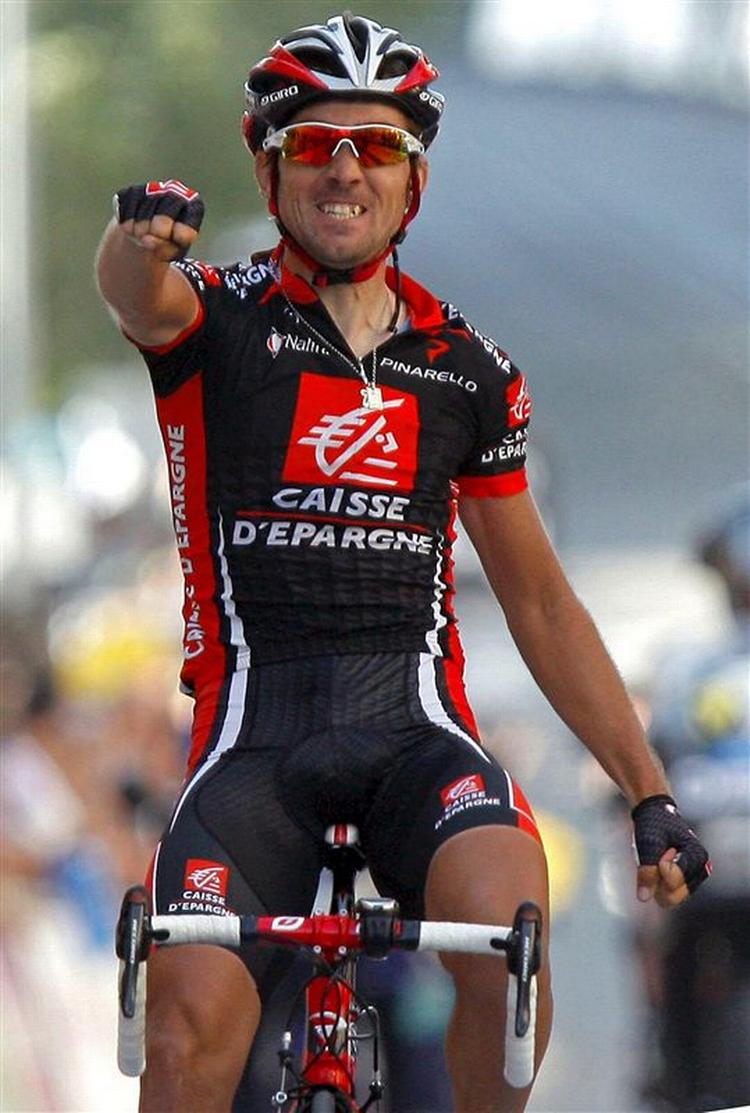 David Arroyo da han vandt 19. etape af Vuelta Espana i 2008. Arkivfoto. 