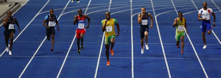 Usain Bolt var overlegen i 200-meter finalen, hvor afstanden til de nærmeste var stor. 