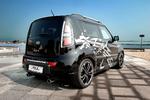 Kia Soul i fuld mundering. Denne designpakke kaldes 'Gangster'. Og der er endnu flere muligheder for at udstyre bilen med pyntegrej. 