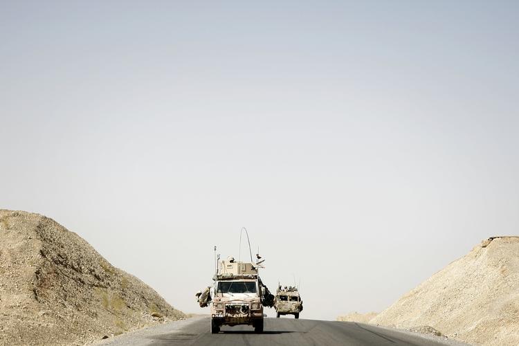 Danske soldater på ruten mellem de danske baser Camp Bastion og Camp Price i Afghanistan. Arkivfoto 