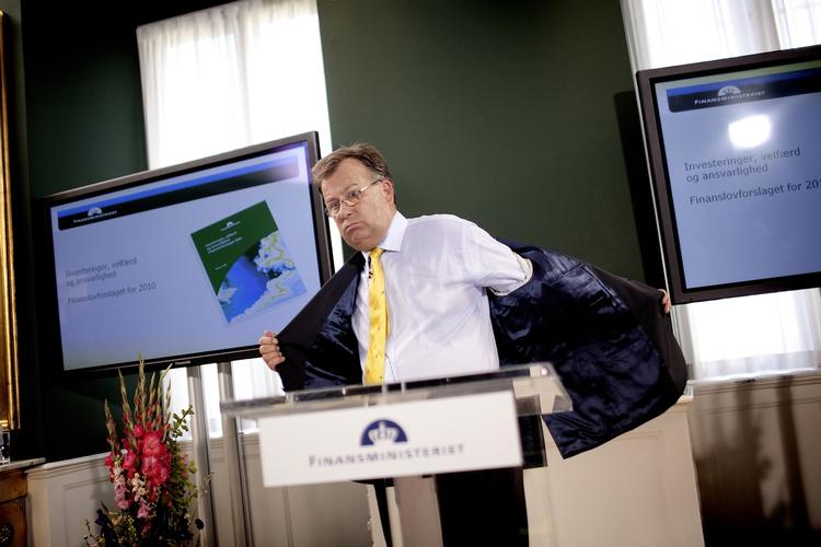 Finansminister Claus Hjort Frederiksen (V) storsvedte sig gennem fremlæggelsen af regeringens finanslovsforslag. 