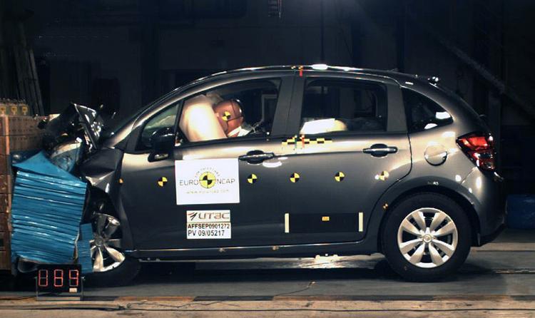 Citroën C3, der kommer til Danmark i starten af 2010, må nøjes med fire stjerner i crashtest. Den version, der vil blive solgt i Danmark, er dog så sikker, at opfylder kravene til femstjernet topkarakter hos Euro NCAP. 