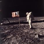 Astronaut Edwin Aldrin fotograferet på Månens overfalde den 20. juli 1969 - hævder Nasa..... Arkivfoto. 