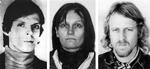 RAF-terroristerne Christian Klar (tv.), Brigitte Mohnhaupt og Knut Folkerts. 
