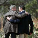 Anders Fogh Rasmussen besøgte George W. Bush for sidste gang som statsminister i februar sidste år på præsidentens ranch i Texas. (Arkivfoto) 